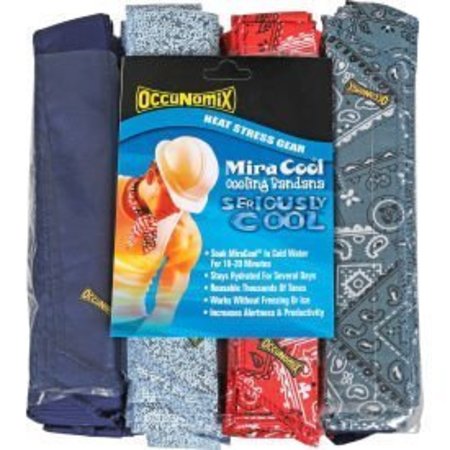 OCCUNOMIX MiraCool® Bandana Assorted Colors 100 Pack, 940B100-ASST 940B100-ASST